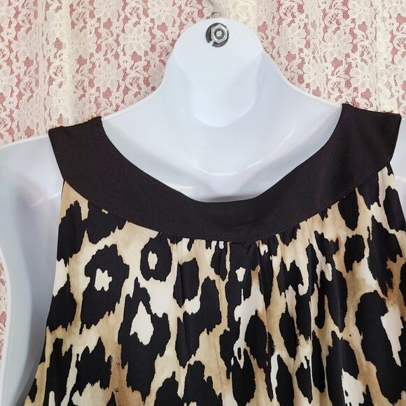 TANK TOP Style and co brown leopard print tank top with bubble bottom Size xl - Picture 6 of 7